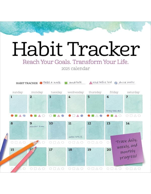 Habit Tracker Wall Calendar 2025