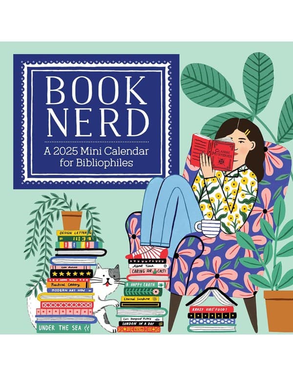 Book Nerd Mini Wall Calendar 2025