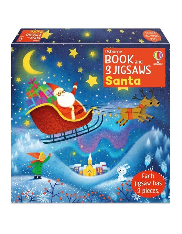 Usborne Book and 3 Jigsaws: Santa