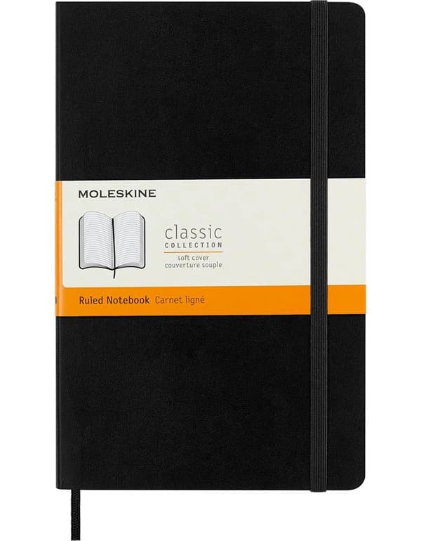 Moleskine Softcover Ruled Large Notebook Black