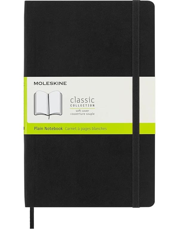 Moleskine Softcover Plain Large Notebook Black