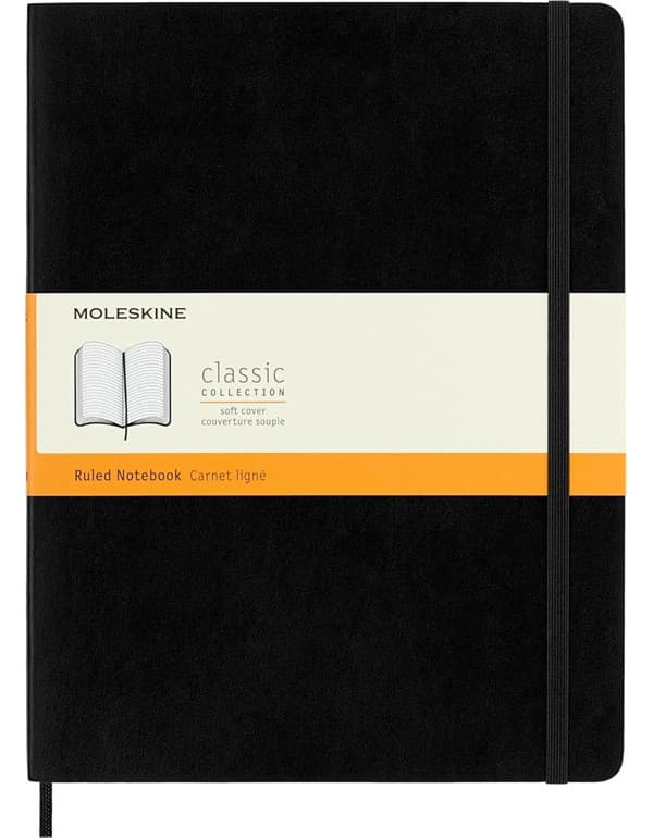 Moleskine Softcover Ruled XL Notebook Black