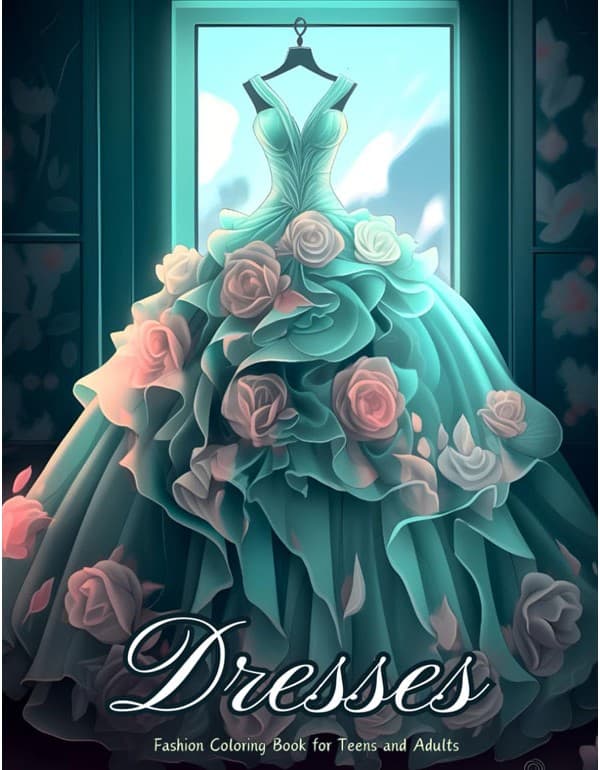 Dresses - Fashion Coloring Book for Teens and Adults