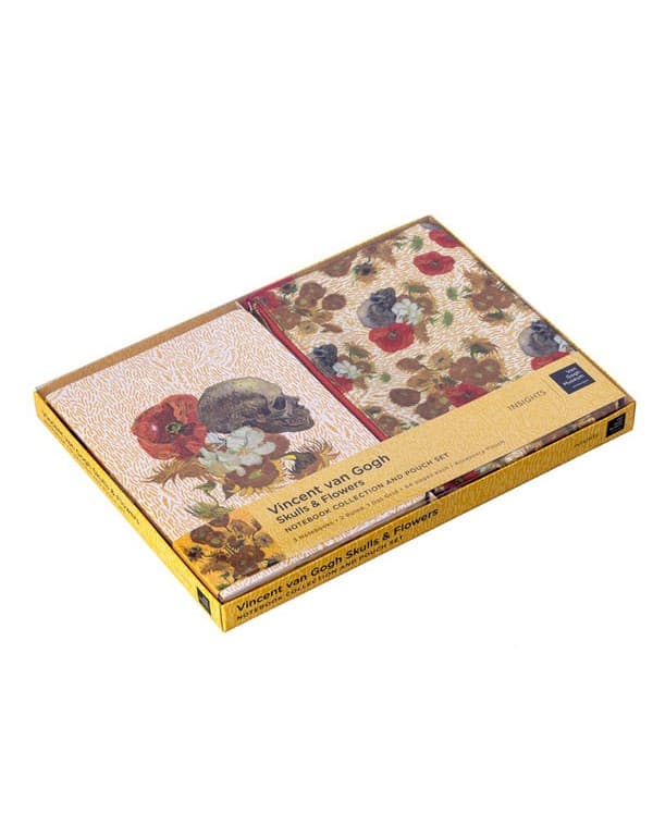 Van Gogh Skulls And Flowers Notebook Collection And Pouch Set