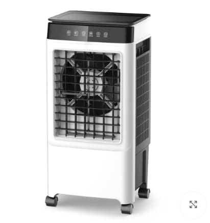 Decakila Portable Air Cooler 130W - Large Water Tank - 3 Speed Settings - Evaporative Cooling System - Remote Control Support - Silent Operation - White/Green