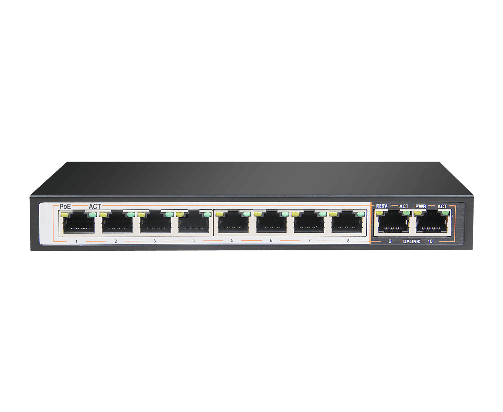8GE PoE+ 2GE Uplink 250m PoE Switch