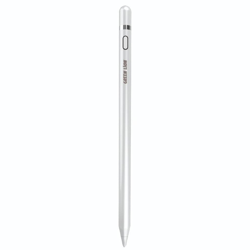 Green Lion Stylus Pen - 1.45mm Ultra-Fine Tip - 100mAh Rechargeable Battery - Precision Touch Control - Black / White