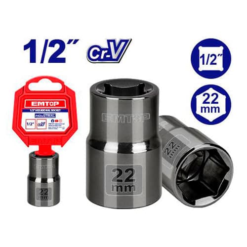 EMTOP ESCT12221 1/2 Inch – 22mm Hex Socket