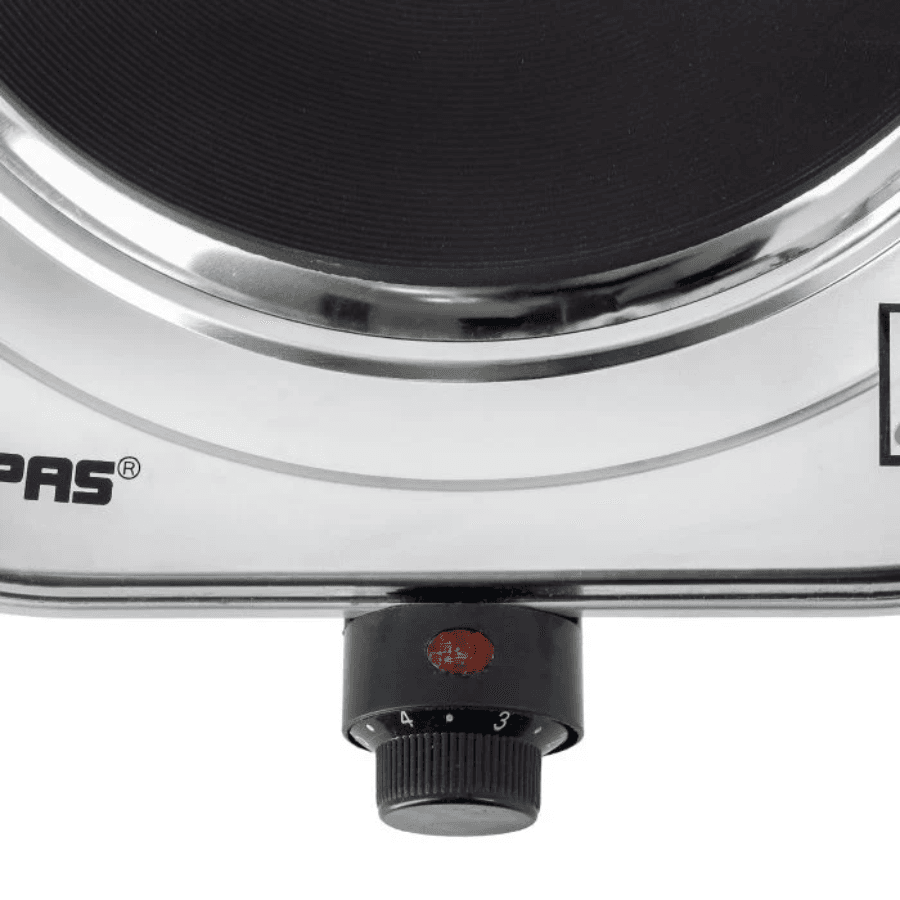 Geepas GHP32023 Stainless Steel Single Hot Plate 1500W - 185mm Heating Disc, Adjustable Thermostat, and Durable Design