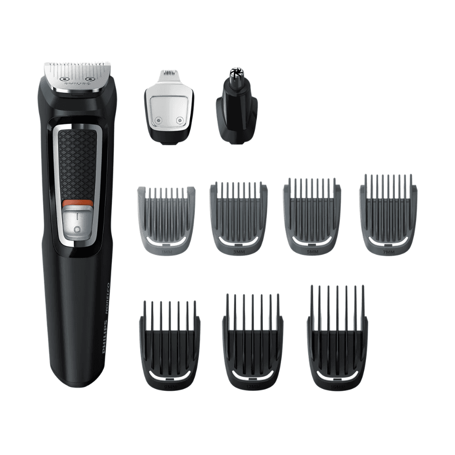 Philips Multigroom 3000 Series - 9-in-1 All-in-One Trimmer for Face & Hair, Self-Sharpening Steel Blades, 60 Minutes Runtime