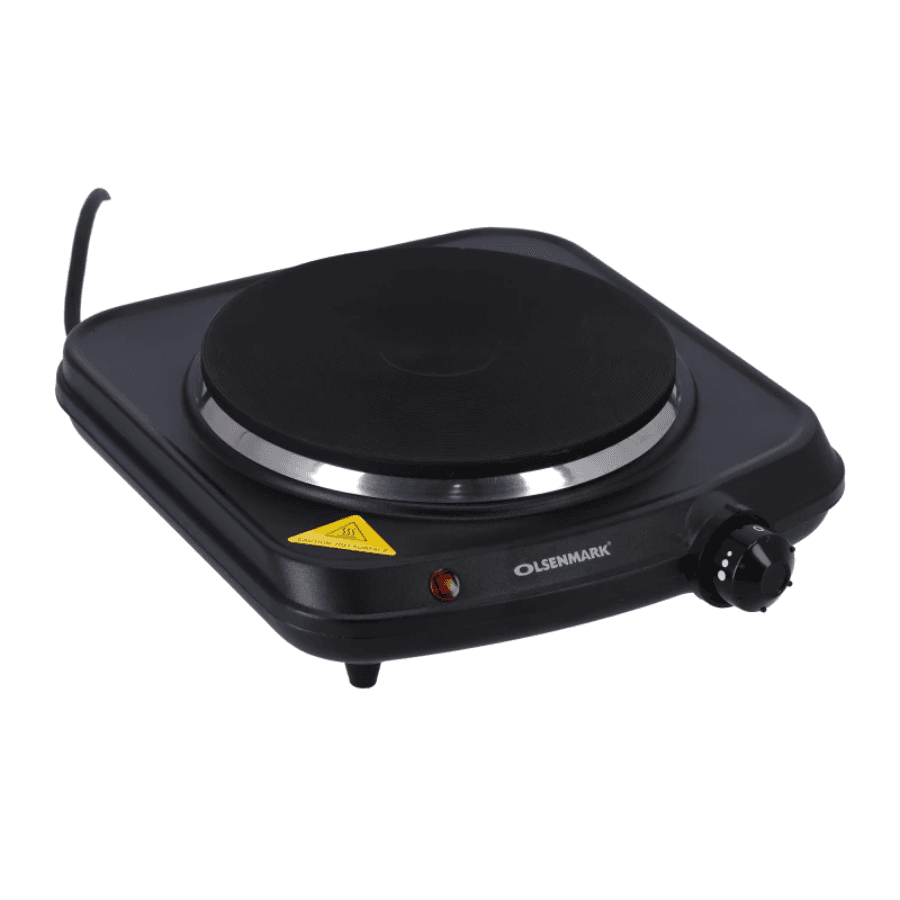 Olsenmark Electric Single Hot Plate OMHP2033 Countertop Cooking Stove with Heavy-Duty Cast Iron Heating Ring and Adjustable Thermostat Control