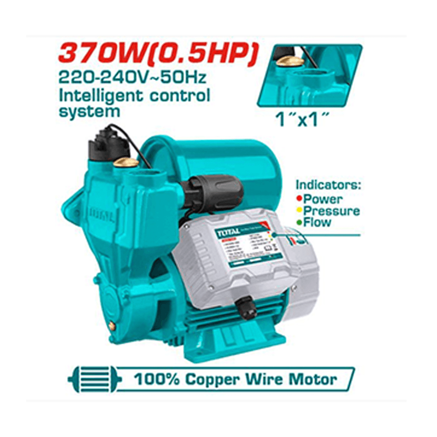 Total 370W 0.5HP Peripheral Water Pump High Head Clean Water Lifting and Circulation Pump Model TWP113706