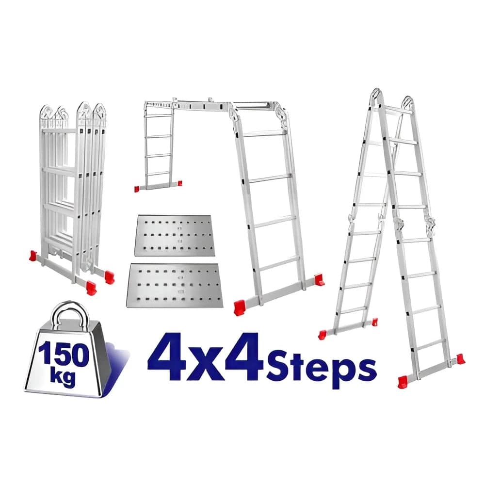 EMTOP ELAD4441 Multi-Purpose Foldable Aluminum Ladder – 4×4