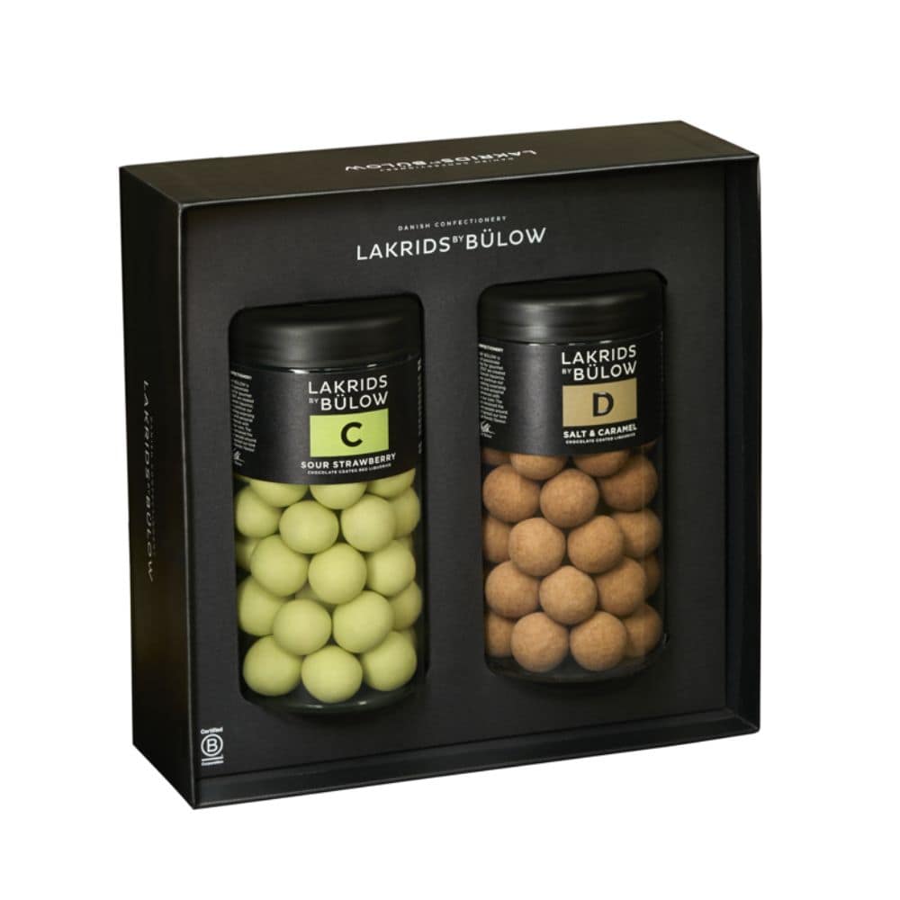 LAKRIDS BY BÜLOW GIFT BOX ,Sour Strawberry 270gm, Salt & Caramel 270gm