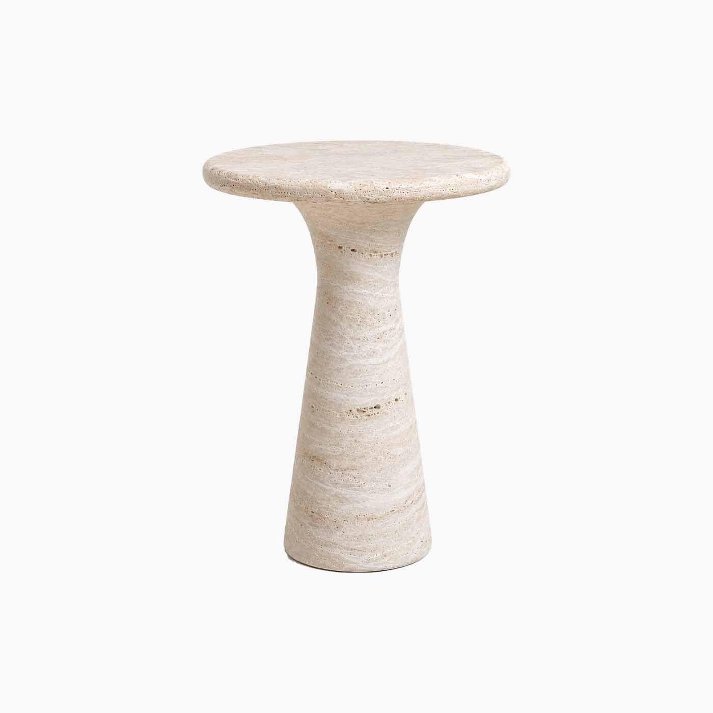 Travertine Side Table