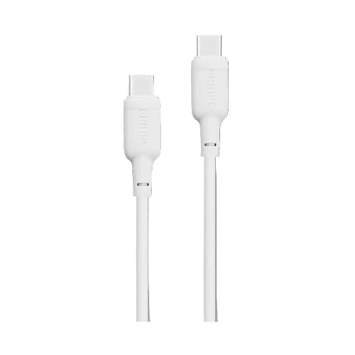 Philips Fast Charging Cable USB-C to USB-C, 60Watts, 1.2Mm, White
