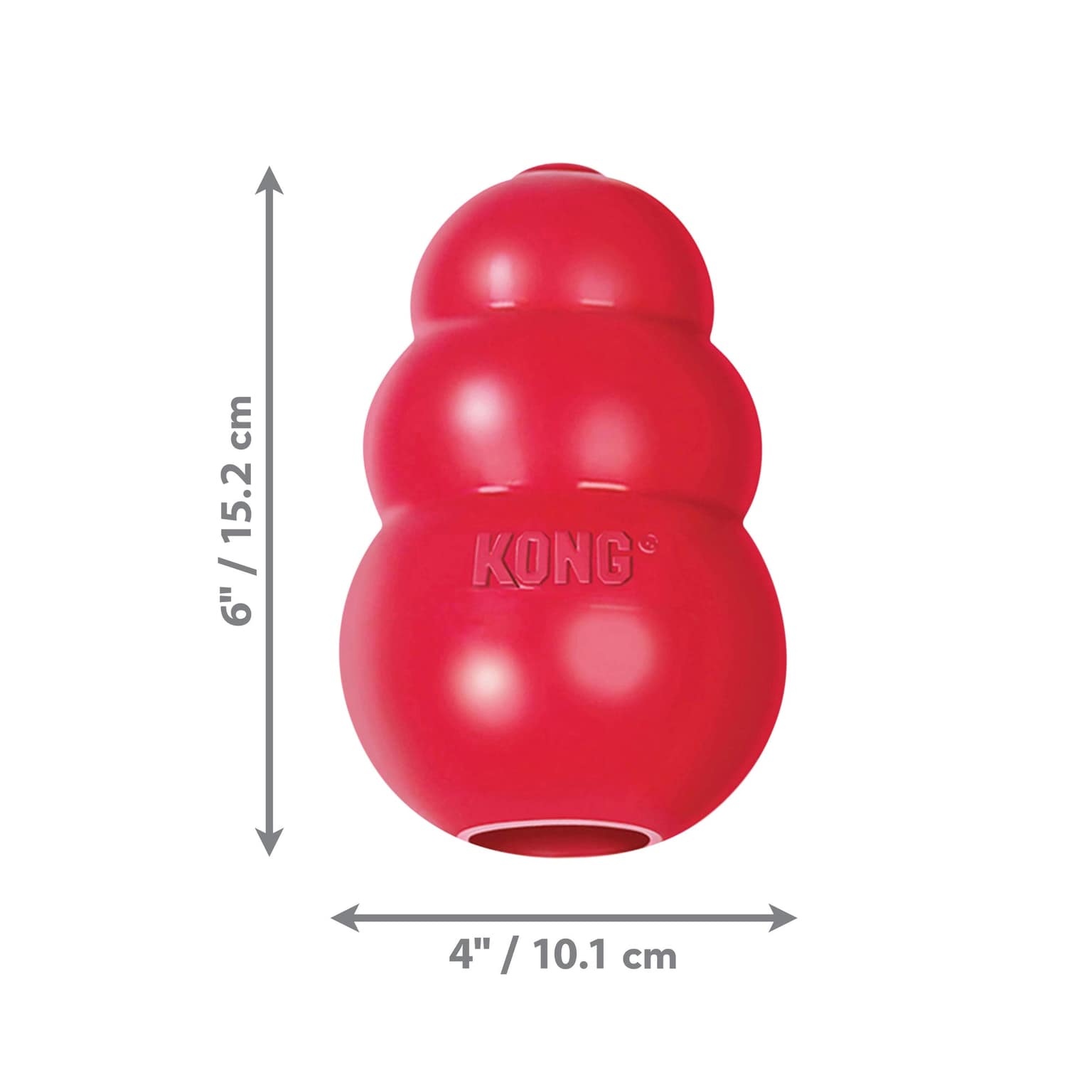 لعبة كلاسيك (XX-Large) - مطاط أحمر طبيعي متين بارتداد غير متوقع للكلاب من Kong