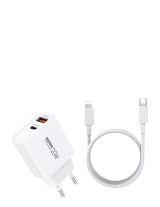 Remax Wall Charger USB A & Type C Fast Charger, 20Watts, White