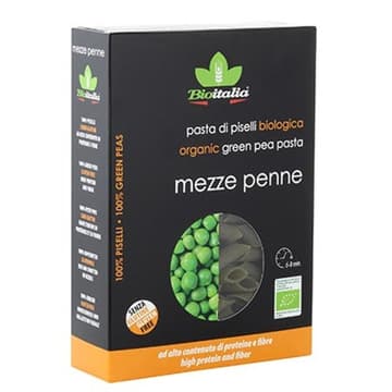 Bioitalia Green Pea Mezze Penne Pasta 250g