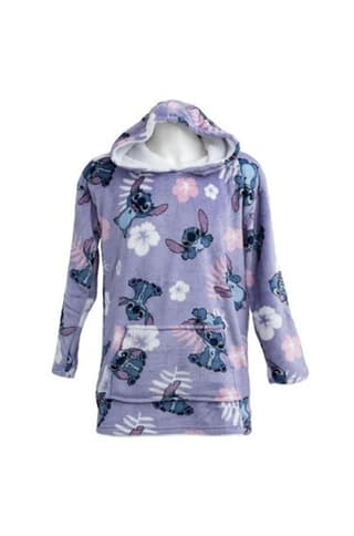 Lilo & Stitch Childrens/Kids Flowers Hoodie Blanket - Purple