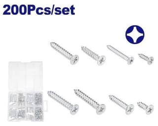 براغي طقم مشكل 200 قطعه EMTOP EMXSCB01