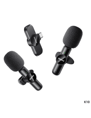 REMAX K10 One-to-Two Live Stream Wireless Microphones (Type-C), Black