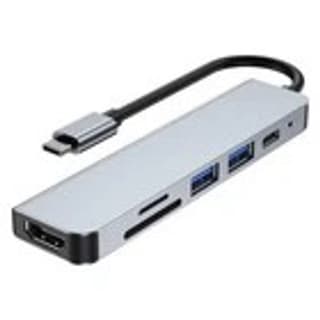 USB C Hub Multi-Port Adapter 6 in 1 with 4K HDMI Resolution for USB C