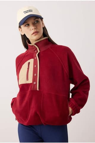 Claret Red Polar Oversize Sweatshirt