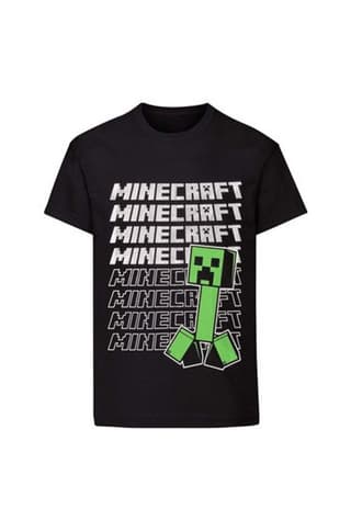 Minecraft Childrens/Kids Repeat Logo T-Shirt - Black