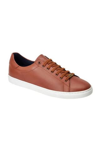 Base London Mens Tucker Leather Soft Trainers - Burnt Tan