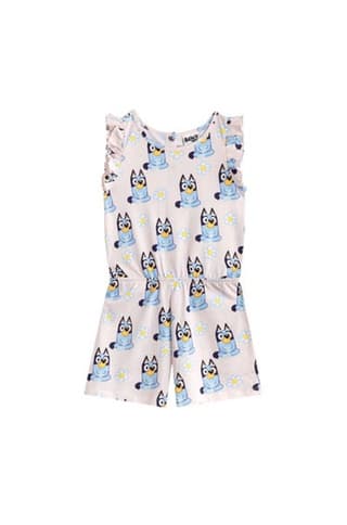 Bluey Girls Flowers All-Over Print Sleeveless Playsuit - Pink