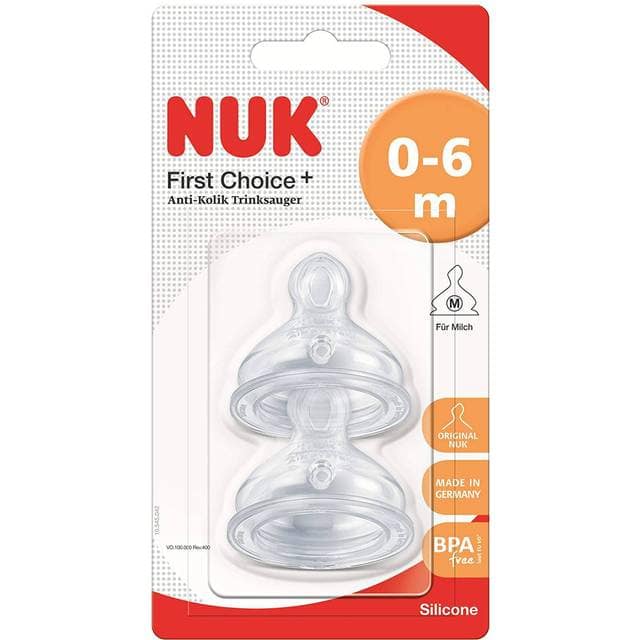 NUK First Choice Silicone Soother 0-6 Months 2-Pack