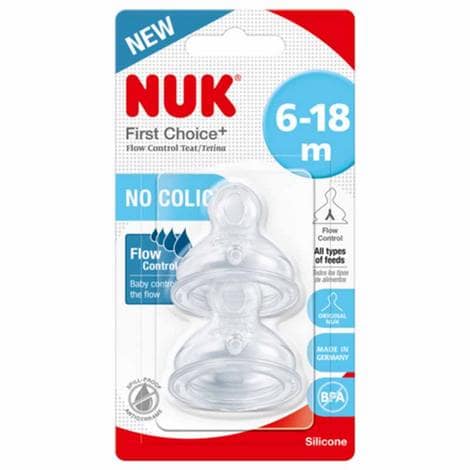 NUK First Choice+ Silicone Replacement Teats 6-18M
