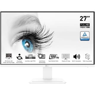 MSI PRO MP273AW 27" IPS Full HD 100Hz Less Blue Light PRO VESA Mountable Built-in Speakers Tilt-Adjustable HDMI & DP - While