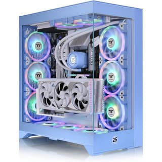 Thermaltake CTE E600 MX E-ATX Case Centralized Thermal Efficiency Design 3Way Floating GPU Mounting Bracket W/ 400mm PCIe4 Riser Cable - Hydrangea Blue