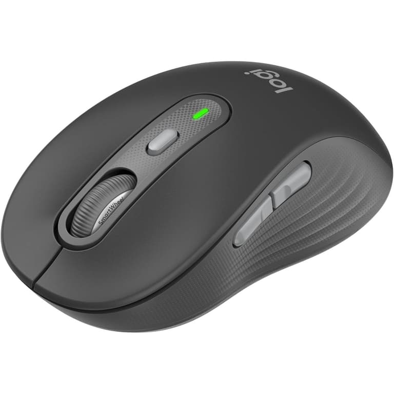 Logitech Signature Plus M750 Wireless Mouse – for Small to Medium Hands, SmartWheel, Bluetooth, Multi Device, 24-Month Battery, Silent Clicks, Customizable Side Buttons, Contoured Shape - Graphite