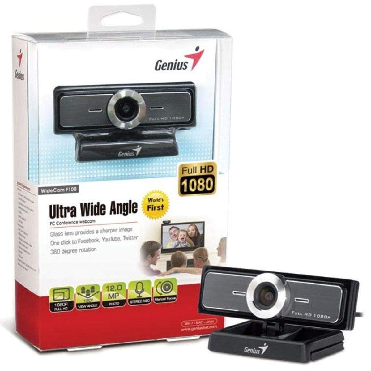 Genius WideCam F100 Ultra Wide Angle Full HD Webcam