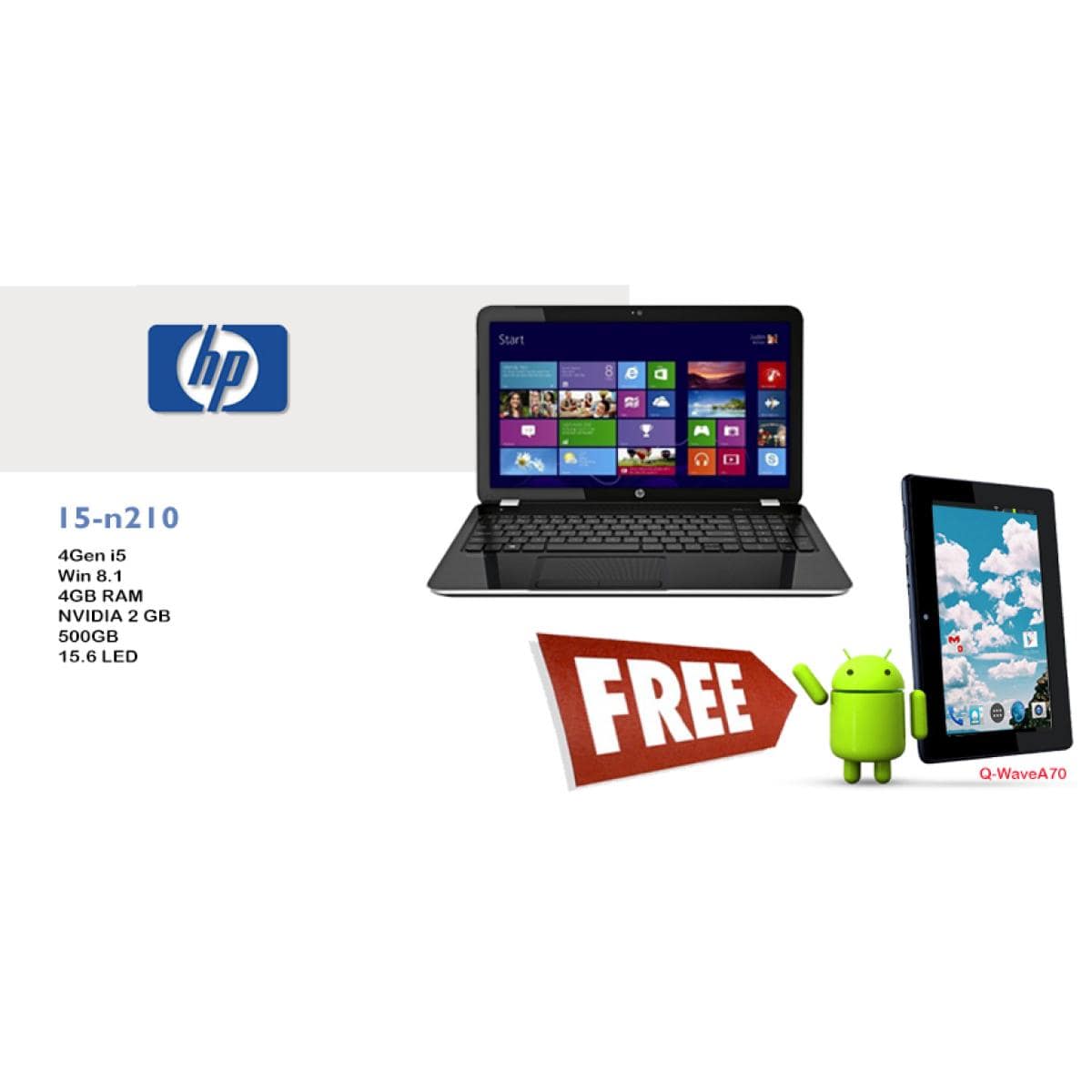 HP Pavilion 15-n210ee 4Gen Core i5 + FREE 7" Tablet