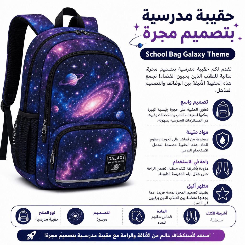School Bag Galaxy Theme