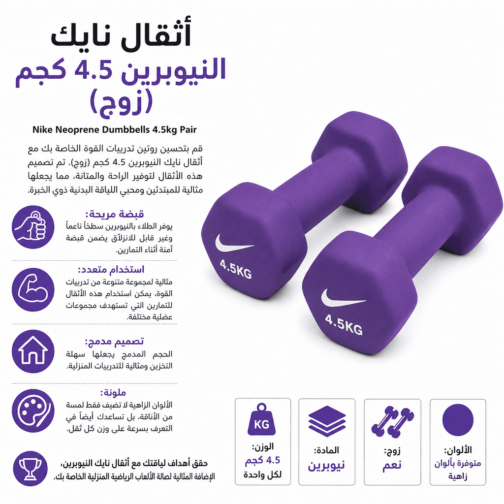 Nike Neoprene Dumbbells 4.5kg Pair