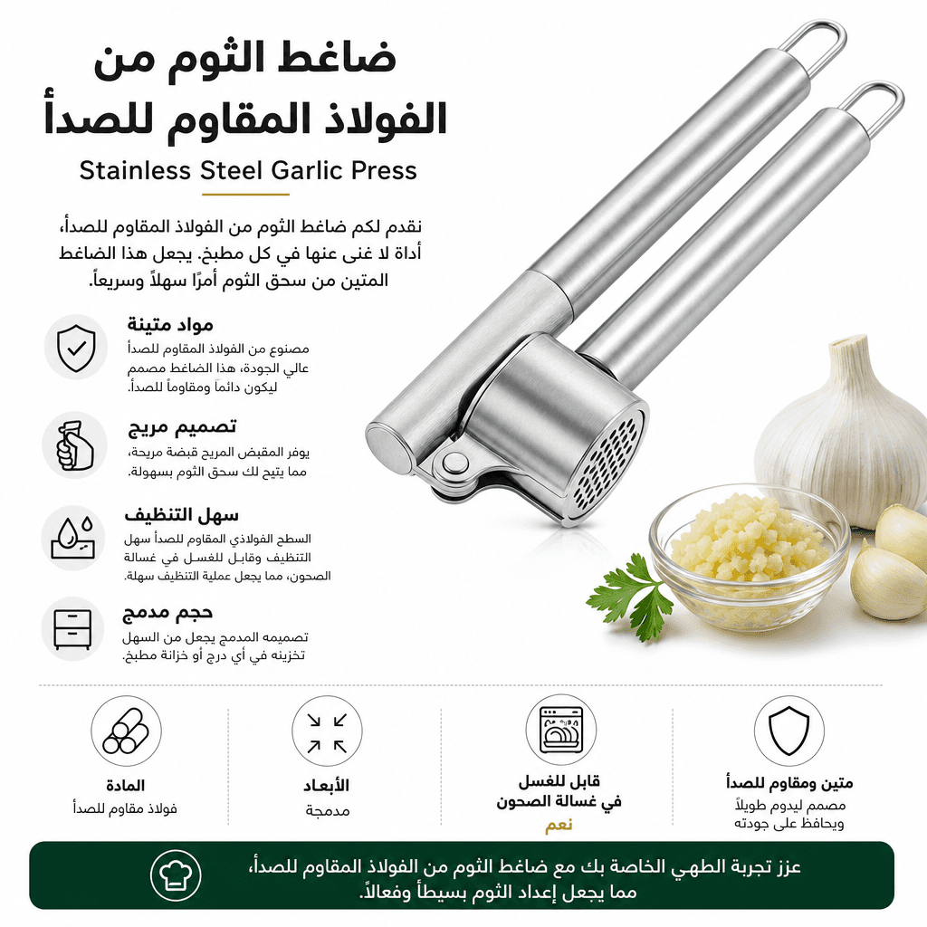 Stainless Steel Garlic Press