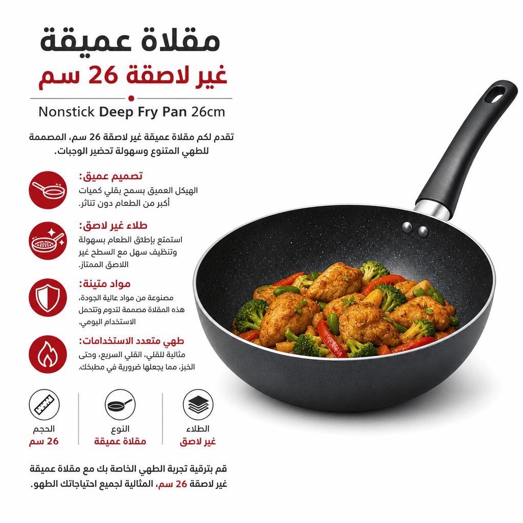 Nonstick Deep Fry Pan 26cm