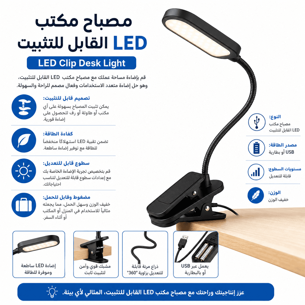 LED Clip Desk Light