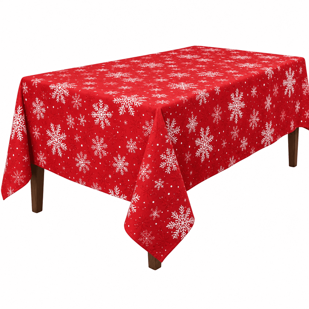 Christmas Tablecloth Red Snowflake