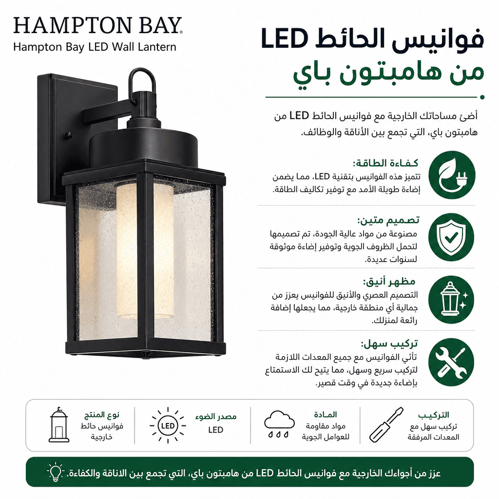 Hampton Bay LED Wall Lantern