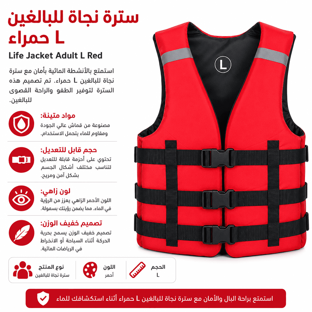 Life Jacket Adult L Red