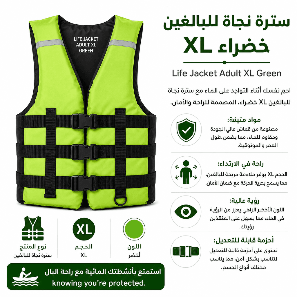 Life Jacket Adult XL Green